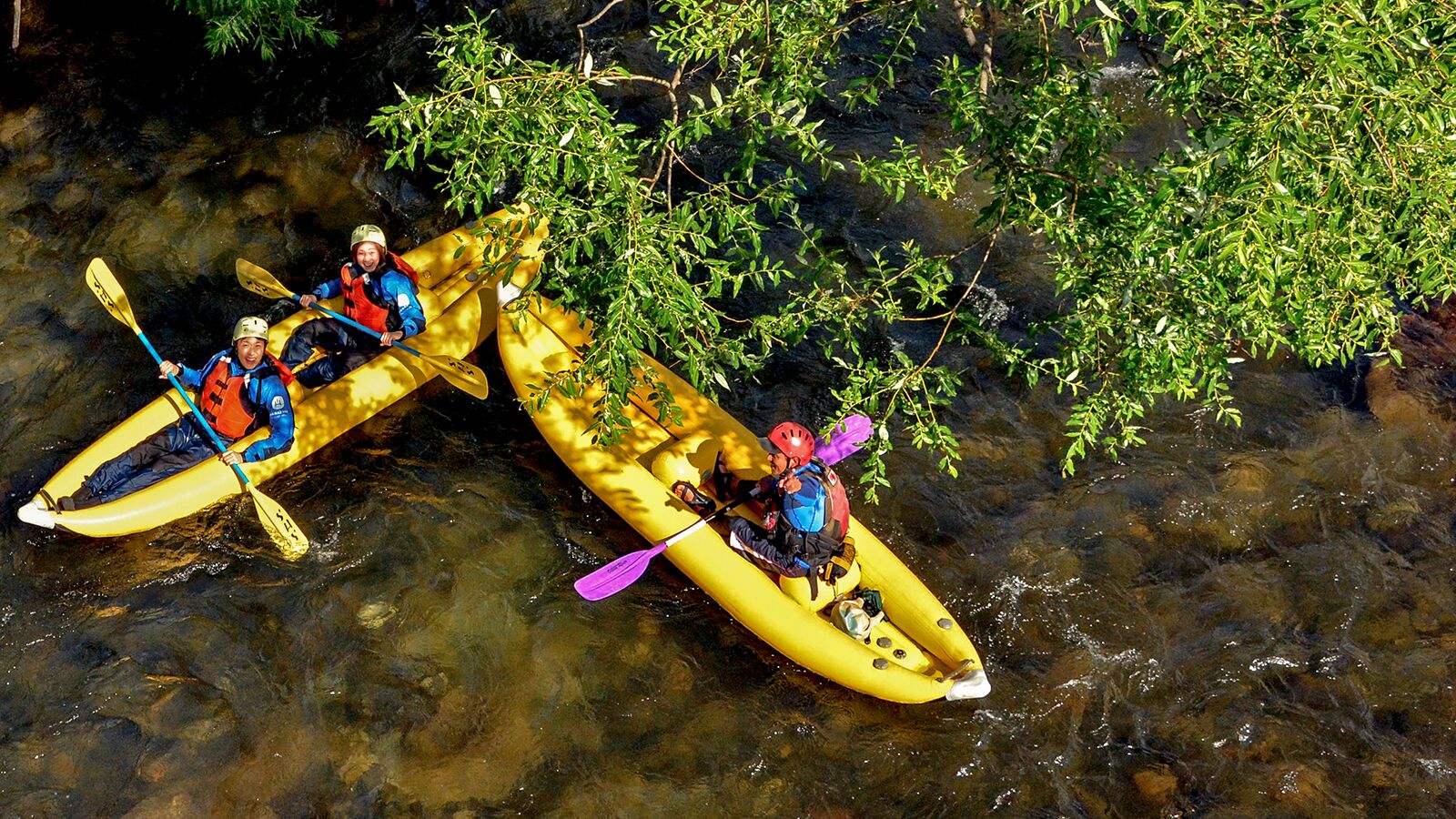 Ducky river paddling